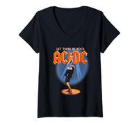 Damen AC/DC Let There Be Rock Angus Solo im Rampenlicht T-Shirt mit V-Ausschnitt