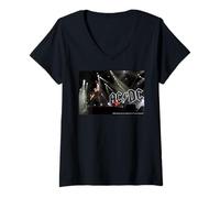 Damen AC/DC Live-Stage Lightning Bolt Rock Energy Icon T-Shirt mit V-Ausschnitt