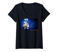 Damen AC DC Rock Guitar Hero On Stage Live-Konzertbeleuchtung T-Shirt mit V-Ausschnitt