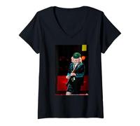 Damen AC/DC Rock Icon Schoolboy Gitarre Solo Stage A Live T-Shirt mit V-Ausschnitt