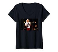 Damen AC/DC Rock Konzertbühne Gitarrensolo Live Energy T-Shirt mit V-Ausschnitt