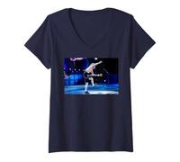 Damen AC/DC Rock N Roll Hochspannungs-Live-Stage-Gitarrenpower T-Shirt mit V-Ausschnitt