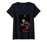 Damen AC DC Rock Stage Energy EIN Gitarrenriff Live Power T-Shirt mit V-Ausschnitt