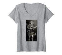 Damen ACDC Live Angus Young Highway to Hell von Dick Barnatt T-Shirt mit V-Ausschnitt