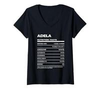Damen Adela Durchschnittliche Nährwerte Name Lustig T-Shirt mit V-Ausschnitt
