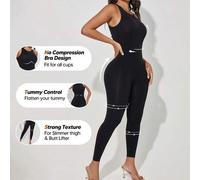 Damen Ärmellose Jumpsuit aus weichem nahtlosem Material, geeignet für den Outdoor-Bereich