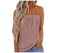 Damen Ärmelloses Tank Top and Comfortable Cotton Like Short Sleeved T Shirt with Priced Printed Trägershirt Ärmellose T-Shirts Träger Tshirt Sommer Shirts Tanktop Oberteil Ärmellos Basic RoséGold L