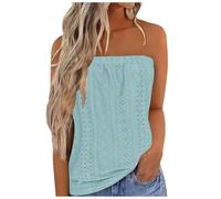 Damen Ärmelloses Tank Top and Comfortable Cotton Like Short Sleeved T Shirt with Priced Printed Trägershirt Ärmellose T-Shirts Träger Tshirt Sommer Shirts Tanktop Oberteil Ärmellos Basic Himmelblau L