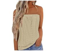 Damen Ärmelloses Tank Top and Comfortable Cotton Like Short Sleeved T Shirt with Priced Printed Trägershirt Ärmellose T-Shirts Träger Tshirt Sommer Shirts Tanktop Oberteil Ärmellos Basic Khaki L