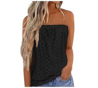 Damen Ärmelloses Tank Top and Comfortable Cotton Like Short Sleeved T Shirt with Priced Printed Trägershirt Ärmellose T-Shirts Träger Tshirt Sommer Shirts Tanktop Oberteil Ärmellos Basic Schwarz L