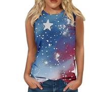 Damen Ärmelloses Tank Top Tops Square Neck Printed Shirts 2026 Casual Loose Fit Süßes Tanks T-Shirt Für Frauen Shirt Elegant Sommer Ärmellos Tanktop Basic Oversize T Ärmellose Women Locker Tarnung L