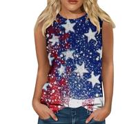 Damen Ärmelloses Tank Top Tops Square Neck Printed Shirts 2026 Casual Loose Fit Süßes Tanks T-Shirt Für Frauen Shirt Elegant Sommer Ärmellos Tanktop Basic Oversize T Ärmellose Women Locker Lila L
