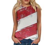 Damen Ärmelloses Tank Top Tops Square Neck Printed Shirts 2026 Casual Loose Fit Süßes Tanks T-Shirt Für Frauen Shirt Elegant Sommer Ärmellos Tanktop Basic Oversize T Ärmellose Women Locker Hot Rosa L