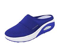 Damen Air Cushion Slip On Walking Shoes Orthopedic Diabetic Freizeit Mesh Atmungsaktiv Sandals Weiche Hausschuhe Damen Pantoletten Sabot Mit Orthopädisch Luftkissen Plateau Sandalen Slipper