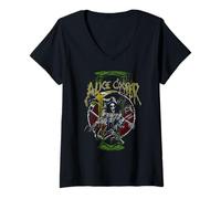 Damen Alice Cooper Reaper Raise The Dead Variant T-Shirt mit V-Ausschnitt