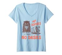 Damen All Oopsies No Daisies Adorable Kitty Fun Funny Cat Graphic T-Shirt mit V-Ausschnitt