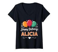 Damen Alles Gute zum Geburtstag Alicia T-Shirt mit V-Ausschnitt