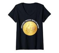 Damen Althea Gibson Kollektion | Tennis-Champion | Quartal T-Shirt mit V-Ausschnitt