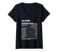Damen Alwin Durchschnittliche Nährwerte Name Lustig T-Shirt mit V-Ausschnitt