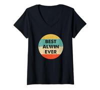 Damen Alwin Vorname T-Shirt mit V-Ausschnitt
