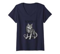 Damen Amon Whimsy in der Wildnis Unbekannt T-Shirt mit V-Ausschnitt