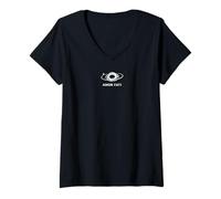 Damen Amor Fati Stoische Singularität T-Shirt mit V-Ausschnitt