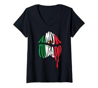 Damen Amor Tumbado Patriotic Mexican Heritage Corridos Souvenir T-Shirt mit V-Ausschnitt