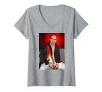 Damen Andy Powell Wishbone Ash Guitarist von Dick Barnatt T-Shirt mit V-Ausschnitt