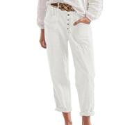 Damen Angebote Leinenhose Damen 7/8 Sommerhose Baumwolle Leinen Freizeithose Stoffhose Strandhose Mit Taschen Caprihose Stoffhose Blau Damen Elegant Schlafanzug Hose Damen Lang