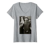 Damen Angus Young ACDC Thunderstruck Gitarrist von Dick Barnatt T-Shirt mit V-Ausschnitt
