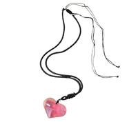 Damen Anhänger Halsketten, Natürliche Fluorit Halskette in Herzform, Tragbarer Fluorit Kristall Stein Anhänger für Familie Freunde Kollegen Männer Frauen