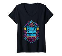 Damen Après Ski Crew Kitzbühel Party Hütte Piste Ski T-Shirt mit V-Ausschnitt