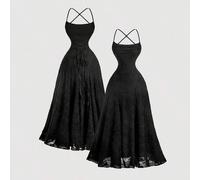 Damen Aprikot gestricktes Jacquard Rückenfreies Kleid, elegantes Partykleid, Silvesterkleid