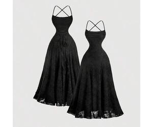 Damen Aprikot gestricktes Jacquard Rückenfreies Kleid, elegantes Partykleid, Silvesterkleid