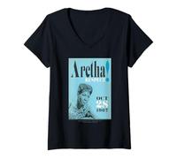 Damen Aretha Franklin Respektiert die New Yorker Philharmonie 1967 T-Shirt mit V-Ausschnitt