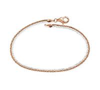 Damen Armband 925 Silber bicolor - Rosegold Armkette Criss Cross SA-103 | Frauen Armkettchen aus 925 Sterling Silber mit wasserfester Rosé Vergoldung in 18,5cm von MATERIA by Matthias Wagner