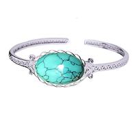 Damen Armband,925 Sterling Silber Oval Türkis Inlay Armbänder Armreif Retro Geschnitzt Ethno Filigrane Manschettenarmbänder Verstellbare Armbänder Amulett Ewigkeitsschmuck Für Ihre Frauen, Tür