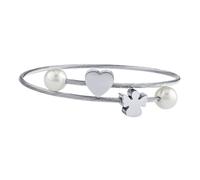 Damen Armband aus Edelstahl Engel mit Herz Alba mit synthetischer Perle