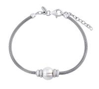 Damen Armband aus Silber mit weißer Perle Shaya geflochtenes Design