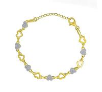 Damen Armband Gold 585 Felicita mit Herzchen und Brilliance Zirconia