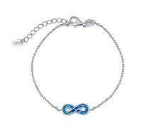 Damen Armband INFINITY aus Silber 925 mit blauem synthetischem Opal Blue Lagoon