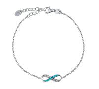 Damen Armband INFINITY aus Silber 925 mit blauem synthetischem Opal und Brilliance Zirconia Rivers