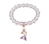 Damen Armband Kinderarmband Buntes Acryl-Kinderperlenarmband für Jungen Mädchen zur Handgelenkdekoration (Clear, 周长 18cm)