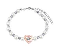 Damen Armband mit Herzen Amee aus Edelstahl mit synthetischen Perlen