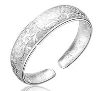 Damen Armband, Mode Manschette Armreif, Halskette Armbänder, 925 Sterling Silber Armband Vintage Blume Vogel Manschette Armreif Hand Carve Armband Silber Schmuck Geburtstag Geschenke für Schwestern
