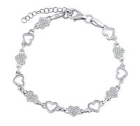 Damen Armband Weißgold 585 Felicita mit Herzchen und Brilliance Zirconia