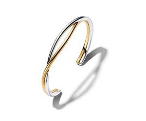 Damen Armreif bicolor aus Silber, IP Gold, Essence