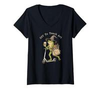 Damen Art Teacher Rana Frog Toad T-Shirt mit V-Ausschnitt