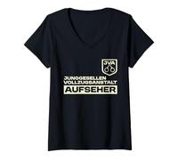 Damen Aufseher JGA - Autorität JVA T-Shirt mit V-Ausschnitt