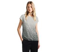 Street One Frauen Ausbrenner-Shirt mit Print in Grau, Gr: 40